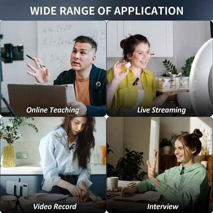 2-Pack Wireless Lavalier Clip-On Microphones