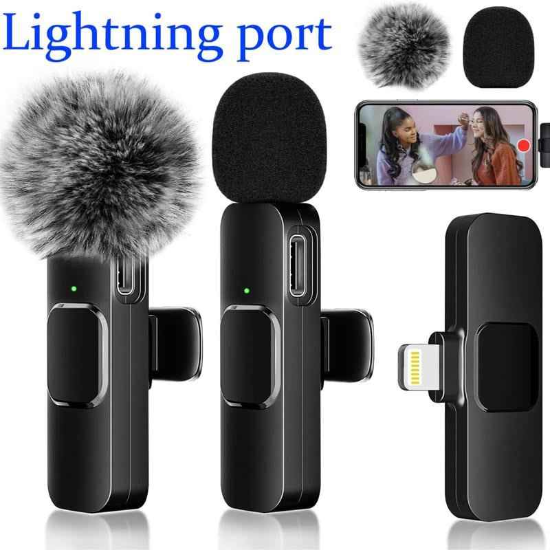2-Pack Wireless Lavalier Clip-On Microphones