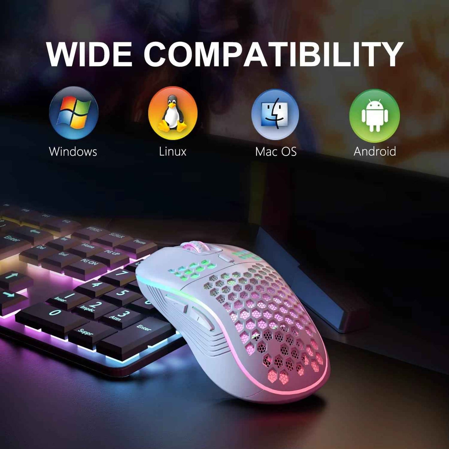ProGrip™ RGB Gaming Mouse – Wireless. Rechargeable. 3-Speed DPI