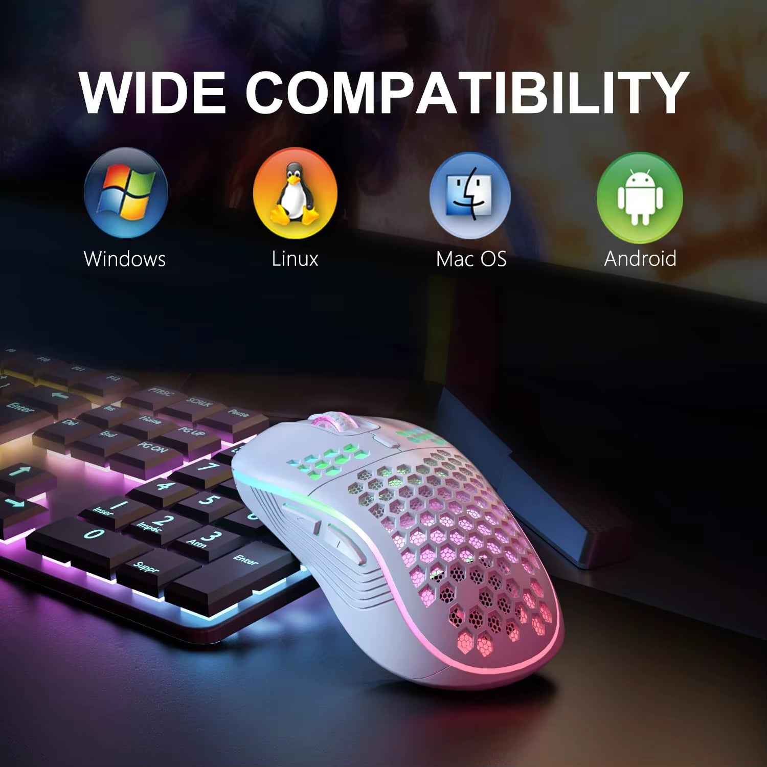 ProGrip™ RGB Gaming Mouse – Wireless. Rechargeable. 3-Speed DPI