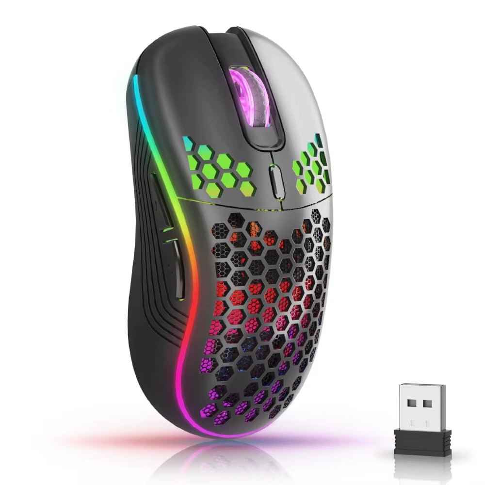 ProGrip™ RGB Gaming Mouse – Wireless. Rechargeable. 3-Speed DPI