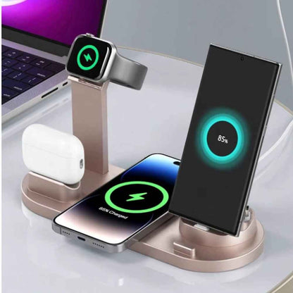 ChargeHub™ Pro 4-in-1 Wireless Dock – One Stand. Total Power. Zero Clutter