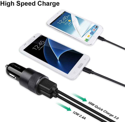 Fast Car Charger, Quick Charging 5.4A/30W Phone USB Car Charger Adapter Rapid Plug 2 Port Cigarette Lighter Charger Flush Compatible Samsung, Tablet, Iphone, Ipad, LG