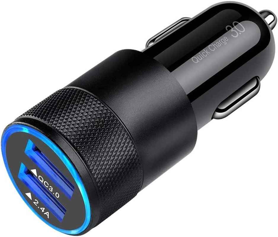 Fast Car Charger, Quick Charging 5.4A/30W Phone USB Car Charger Adapter Rapid Plug 2 Port Cigarette Lighter Charger Flush Compatible Samsung, Tablet, Iphone, Ipad, LG