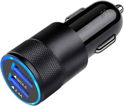 Fast Car Charger, Quick Charging 5.4A/30W Phone USB Car Charger Adapter Rapid Plug 2 Port Cigarette Lighter Charger Flush Compatible Samsung, Tablet, Iphone, Ipad, LG