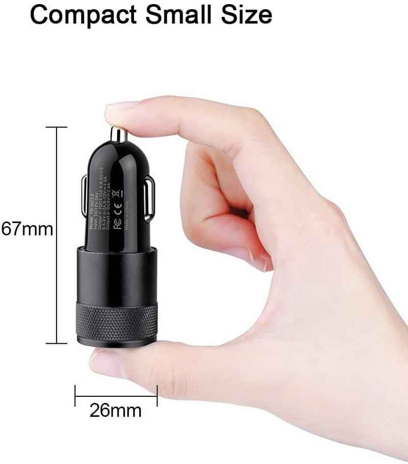 Fast Car Charger, Quick Charging 5.4A/30W Phone USB Car Charger Adapter Rapid Plug 2 Port Cigarette Lighter Charger Flush Compatible Samsung, Tablet, Iphone, Ipad, LG