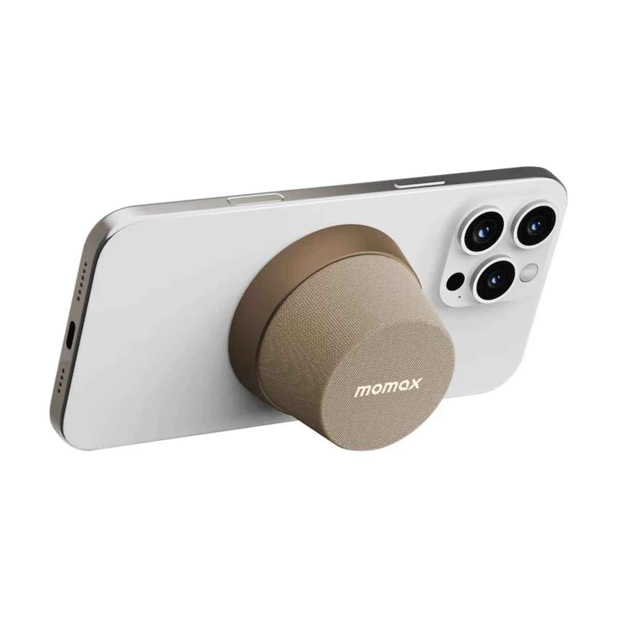 MOMAX 1-Vibe Go: Magnetic Wireless Speaker & Phone Stand with IPX6 Waterproof Protection