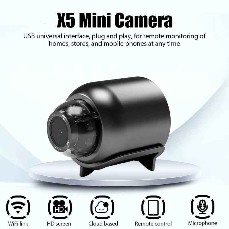 StealthGuard X5 Mini: Smart WiFi Camera with Sound Detection & App Control