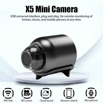 StealthGuard X5 Mini: Smart WiFi Camera with Sound Detection & App Control